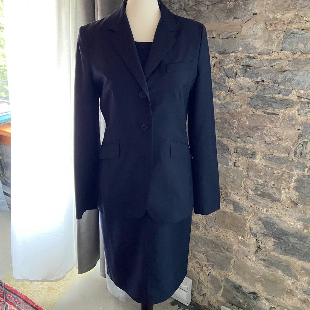 Pink Tartan navy blue dress suit